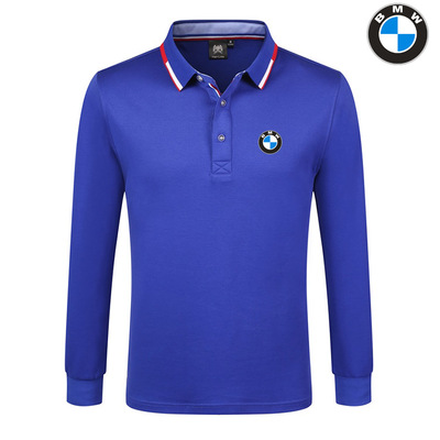 2022 Polo BMW Manche Longue Homme Col Contrasté Coton Extensible